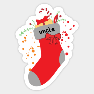 Christmas Stocking With Uncle Label Sticker